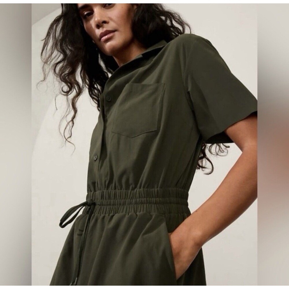 Athleta Avenue Romper Safari Green Size Large